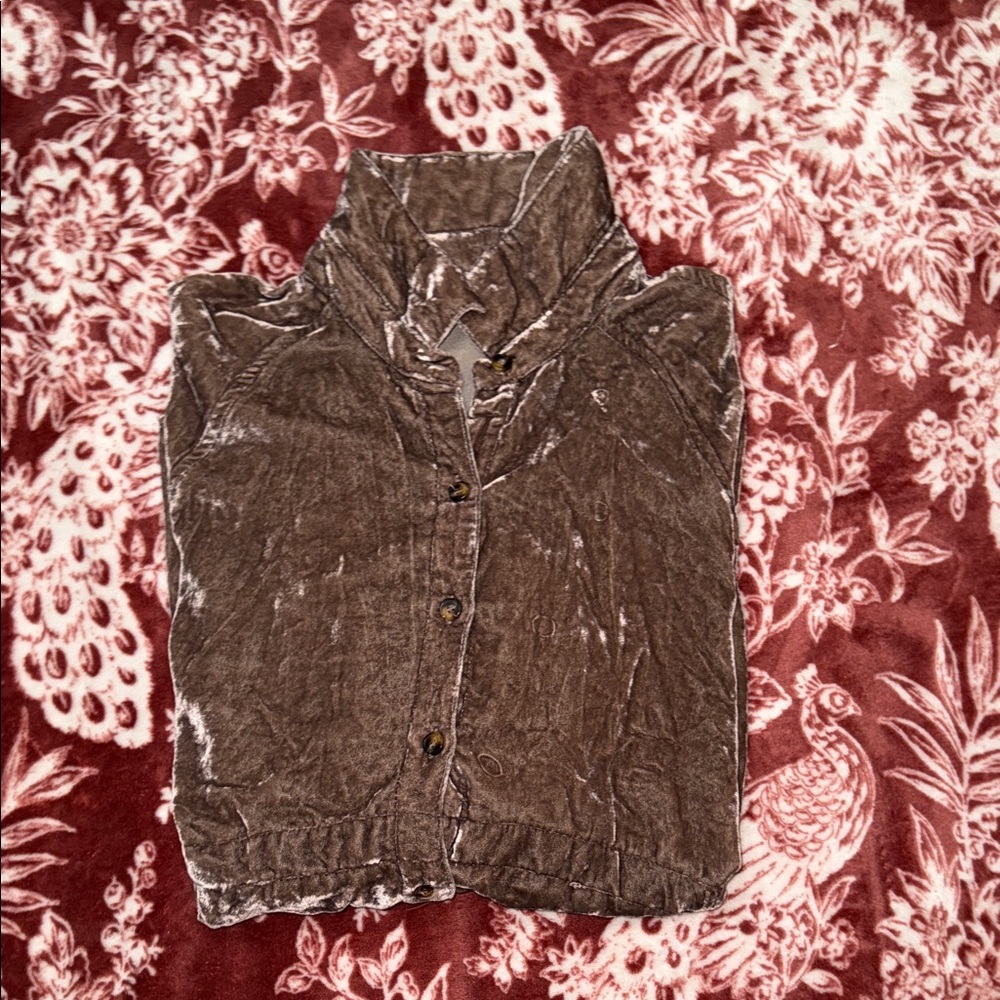 Wishlist Chocolate Velvet Blouse S/M